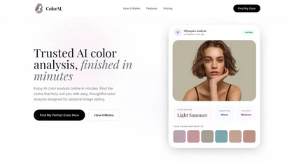 AI Color Analysis website image