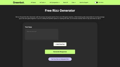 AI Rizz Generator website image
