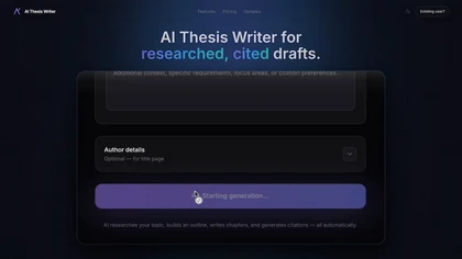 AI Thesis Writer website image