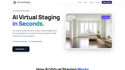 AI Virtual Staging website image