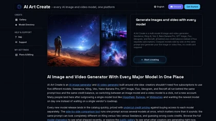 AI Art Create website image