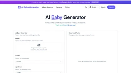 AI Baby Generator website image