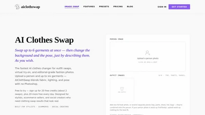 AIClothSwap website image