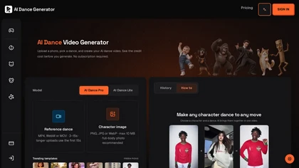 AIDanceGenerator.ai website image