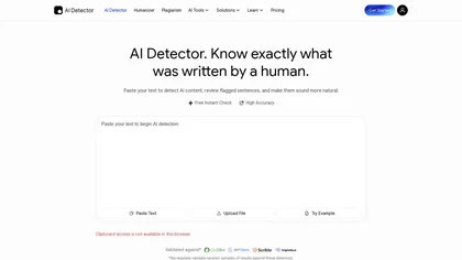 AI Detector website image