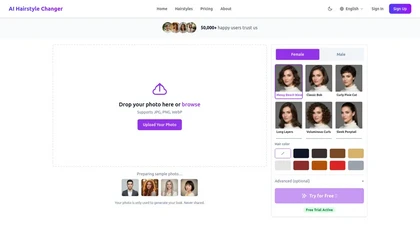 AIHairStyleChanger website image