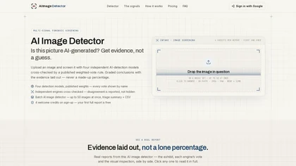 AIImageDetector.info website image