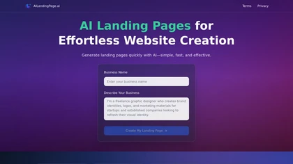 AILandingPage.ai website image