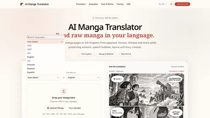 AI Manga Translator website image