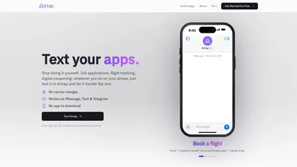 Airtap website image