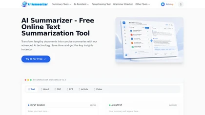 AISummarizer.ai website image