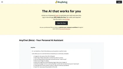 AnySolve.ai website image