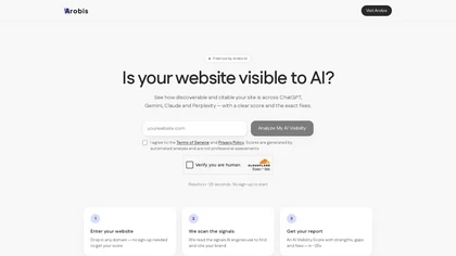 Arobis AI Visibility Checker website image
