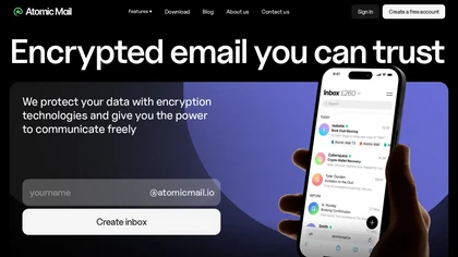 Atomic Mail website image