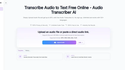 AudioTranscriber.io website image
