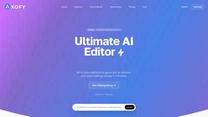 Axofy AI website image