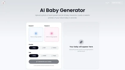 BabyGenerator.ai website image
