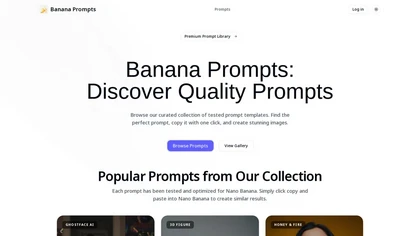 Banana Prompts AI website image