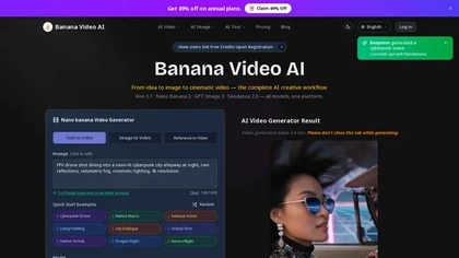 BananaVideo.ai website image