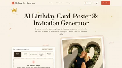 BirthdayCardGenerator AI website image