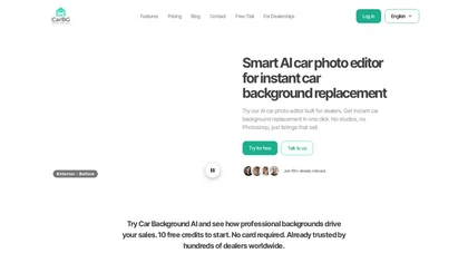 CarBackground AI website image