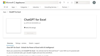 ChatGPT for Excel image