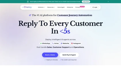 Chatzy AI website image