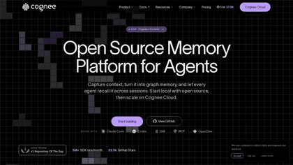 Cognee AI website image