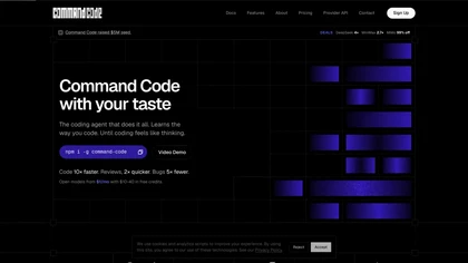 Command Code AI website image