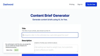 Content brief generator image
