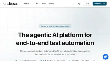 Endtest website image