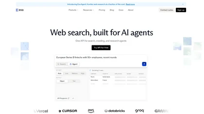 Exa AI website image