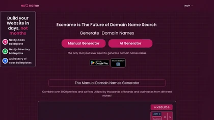 Exoname website image