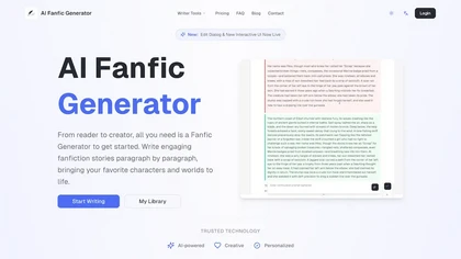 Fanfic Generator website image