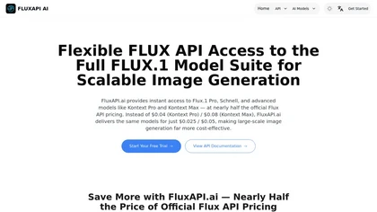 FluxAPI.ai website image