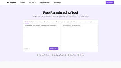 Toolsmart - Paraphrasing AI tool image