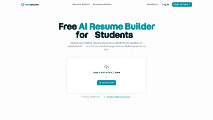 Freeresume website image