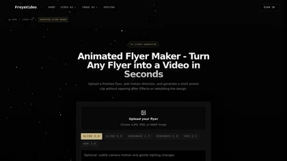 FreyaVideo - Animated Flyer Maker website image