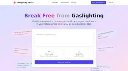 Gaslighting Check website image