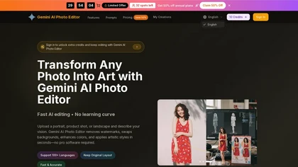 Gemini AI Photo Editor website image