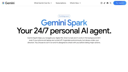 Gemini Spark website image