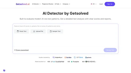 Getsolved AI Detector website image