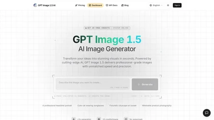 GPT Image 1.5 AI website image