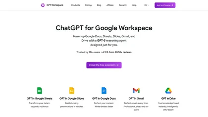 GPT-Workspace website image