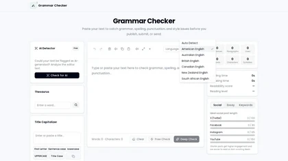 GrammarChecker.AI website image