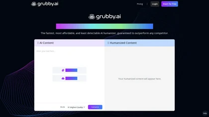 Grubby.ai website image