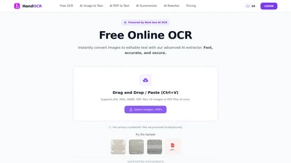 HandOCR website image