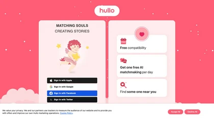 Hullo Dating website image