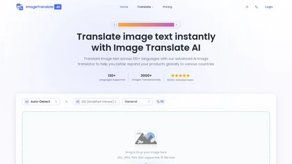 Image Translate AI website image