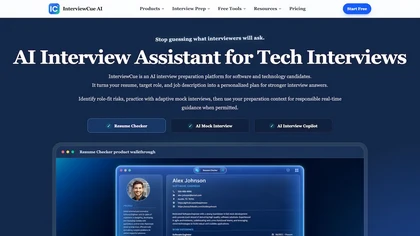 InterviewCue AI website image
